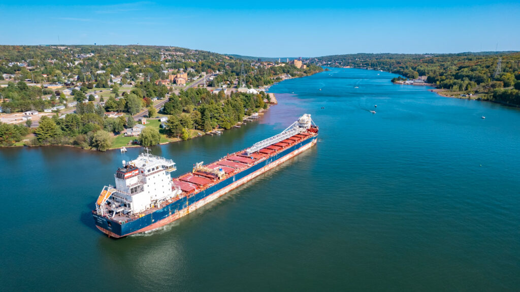 Algoma Innovator Ship in the Portage Canal in Hancock Michigan